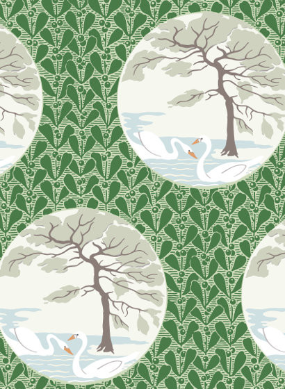 Isidore Leroy Wallpaper Etangs de Corot Vert-4639.6