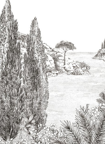 Isidore Leroy Papier peint panoramique Cyprès - Bahnen 1/2/3-4678.1