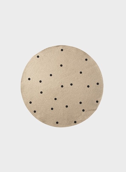 Ferm Living Jute Teppich Black Dots - Large-5011