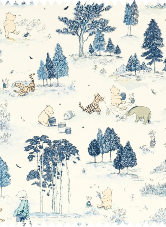 Sanderson Tissu Winnie the Pooh - Bonbon Blue-50275.1 Sanderson Tissu Winnie the Pooh - Bonbon Blue-50275.1