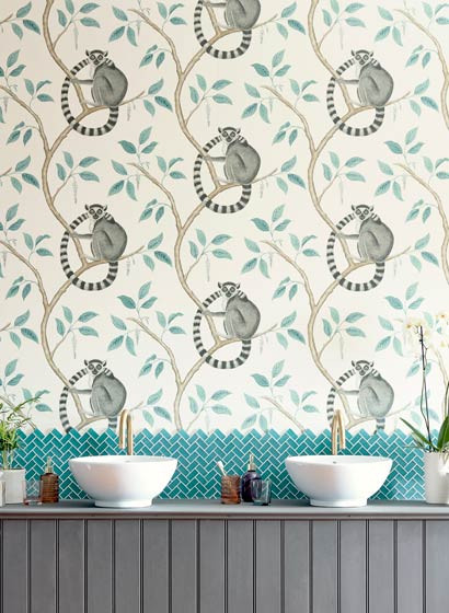 Sanderson Wallpaper Ringtailed Lemur-5177