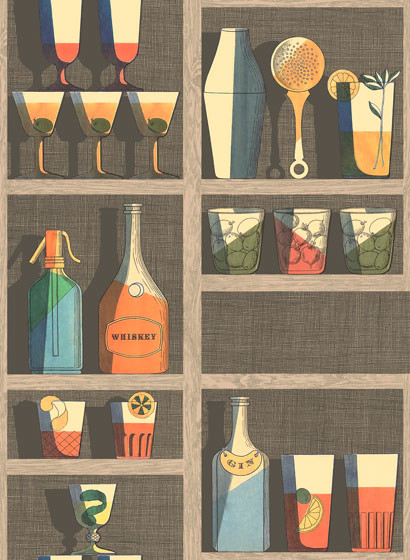Fornasetti Tapete Cocktails von Cole and Son - Multi-5203.1 Fornasetti Tapete Cocktails von Cole and Son - Multi-5203.1