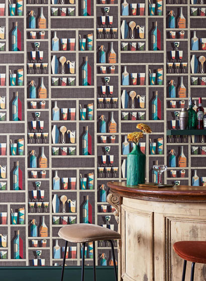 Fornasetti Tapete Cocktails von Cole and Son-5203 Fornasetti Tapete Cocktails von Cole and Son-5203
