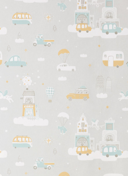 Majvillan Kindertapete Above the Clouds - Soft Grey-5211.1 Majvillan Kindertapete Above the Clouds - Soft Grey-5211.1