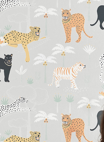 Raubkatzentapete Black Panther von Majvillan - Light Grey-5214.1