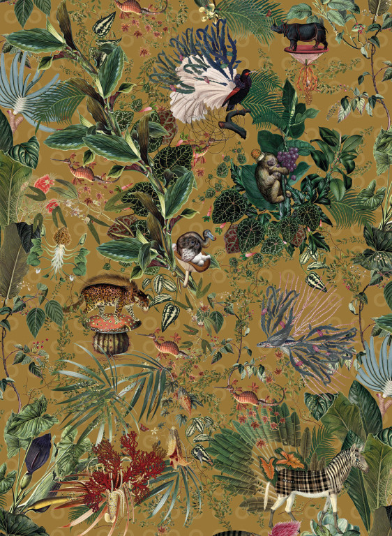 Moooi for Arte Papier peint Menagerie of Extinct Animals - MO2074 - Curry-5268.4 Moooi for Arte Papier peint Menagerie of Extinct Animals - MO2074 - Curry-5268.4