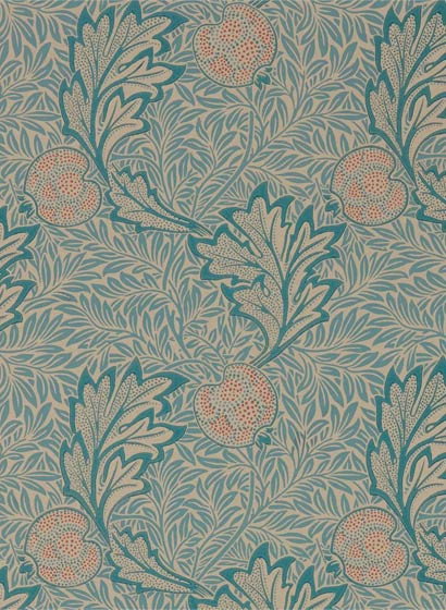 Obst Tapete Apple von Morris & Co. - Indigo Antique-5277.2 Obst Tapete Apple von Morris & Co. - Indigo Antique-5277.2