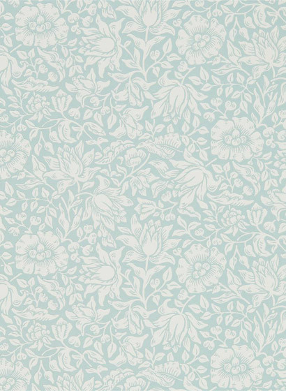Morris & Co Carta da parati Mallow - Chalk/ Duck Egg-5279.5