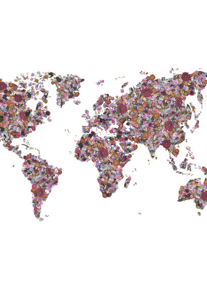 Weltkarte Wandbild Floral World von Rebel Walls-5306