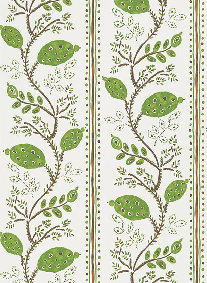 Nina Campbell Papier peint Pomegranate Trail - Green/ Chocolate-5393.3 Nina Campbell Papier peint Pomegranate Trail - Green/ Chocolate-5393.3