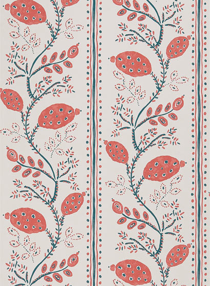 Tapete Pomegranate Trail v. Nina Campbell - Red/ French Blue-5393.5 Tapete Pomegranate Trail v. Nina Campbell - Red/ French Blue-5393.5