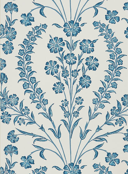 Blumen Tapete Chelwood von Nina Campbell - Blue/ Ivory-5395.5 Blumen Tapete Chelwood von Nina Campbell - Blue/ Ivory-5395.5