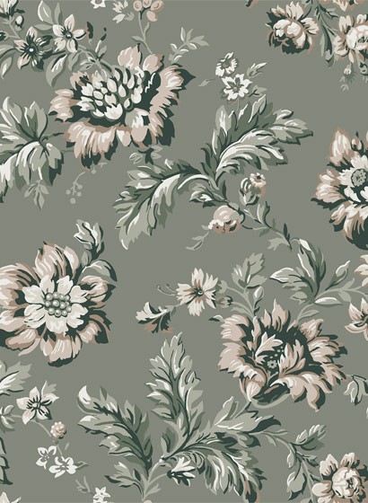 Blumentapete Rosenholm von Sandberg - Forest Green-5461.2 Blumentapete Rosenholm von Sandberg - Forest Green-5461.2