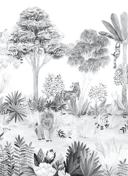 Sian Zeng Mural Jungle Grey-5512.2 Sian Zeng Mural Jungle Grey-5512.2