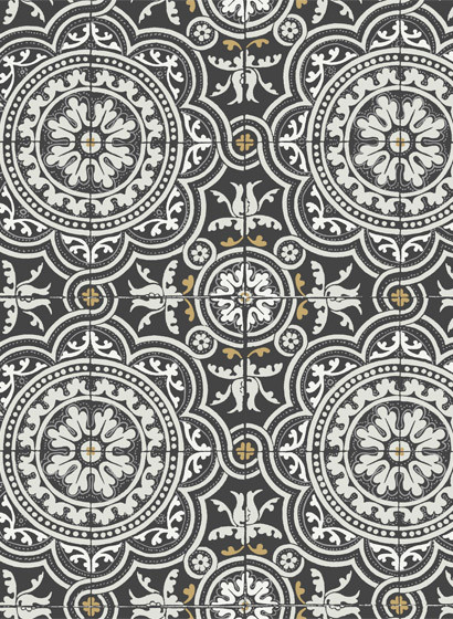 Cole & Son Wallpaper Piccadilly Grey on Black-5707.2 Cole & Son Wallpaper Piccadilly Grey on Black-5707.2