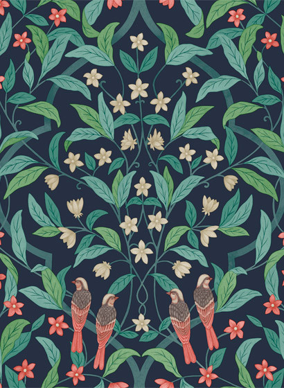 Tapete Jasmine & Serin Simphony von Cole & Son - Coral-5709.3 Tapete Jasmine & Serin Simphony von Cole & Son - Coral-5709.3