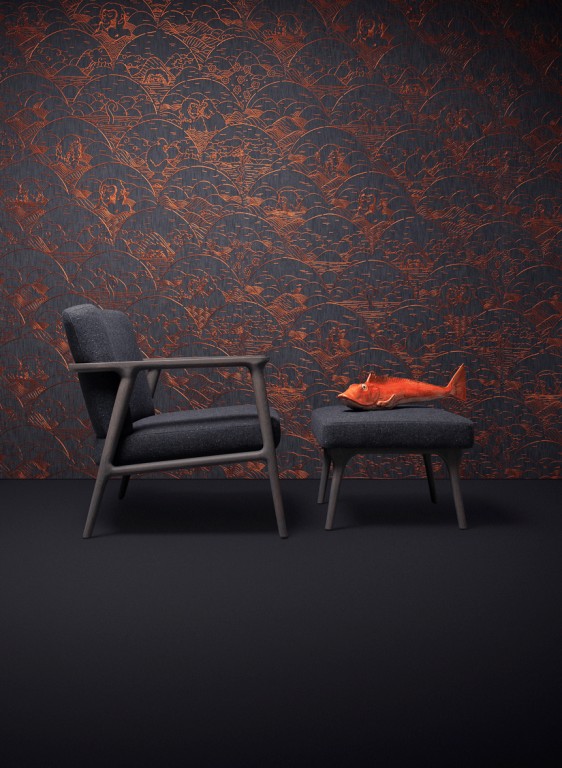 Moooi for Arte Papier peint Indigo Macaque-5737 Moooi for Arte Papier peint Indigo Macaque-5737