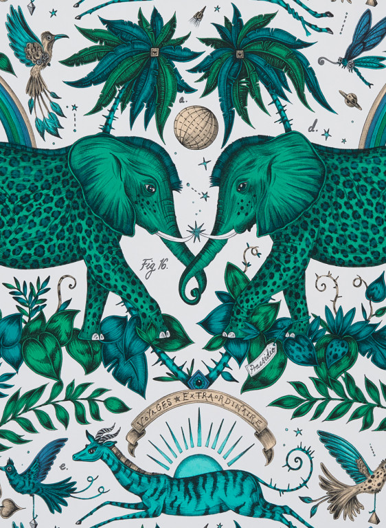 Clarke & Clarke Tapete Zambezi - Green-5754.2 Clarke & Clarke Tapete Zambezi - Green-5754.2