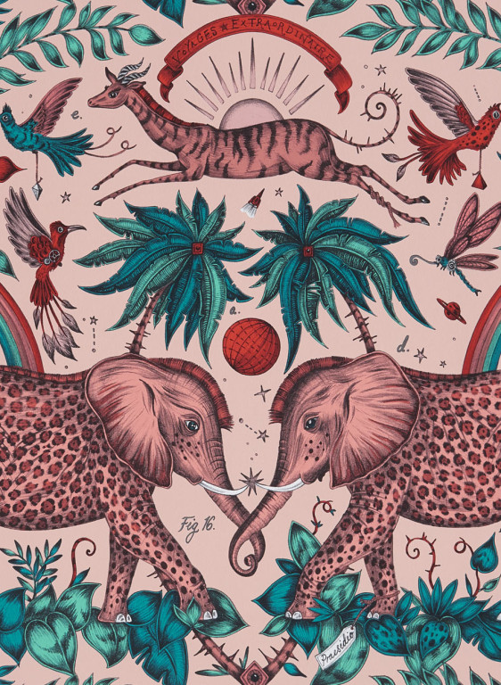 Clarke & Clarke Tapete Zambezi - Pink-5754.4 Clarke & Clarke Tapete Zambezi - Pink-5754.4