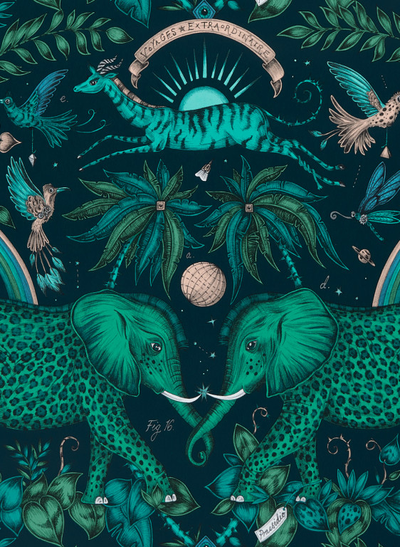 Clarke & Clarke Tapete Zambezi - Teal-5754.5 Clarke & Clarke Tapete Zambezi - Teal-5754.5