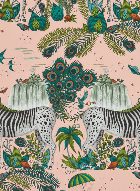 Clarke & Clarke Tapete Lost World - Pink-5756.3 Clarke & Clarke Tapete Lost World - Pink-5756.3