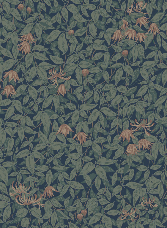 Sandberg Wallpaper Linnea Midnight & Blue-5848.1 Sandberg Wallpaper Linnea Midnight & Blue-5848.1