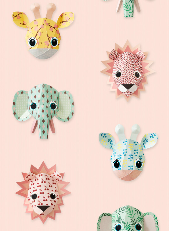 studio ditte Papier peint Wild Animals Pink-5859 studio ditte Papier peint Wild Animals Pink-5859
