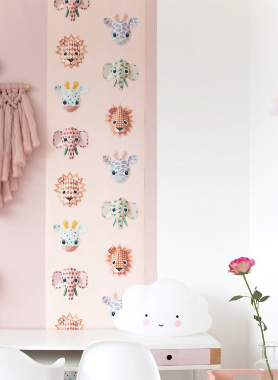 studio ditte Papier peint Wild Animals Pink-5859 studio ditte Papier peint Wild Animals Pink-5859