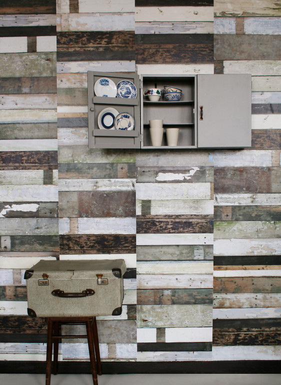 studio ditte Papier peint Scrapwood Black-White-5885 studio ditte Papier peint Scrapwood Black-White-5885