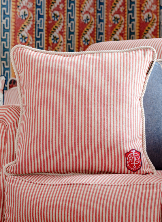 Mindthegap Rhubarb Stripe Cushion-6003 Mindthegap Rhubarb Stripe Cushion-6003