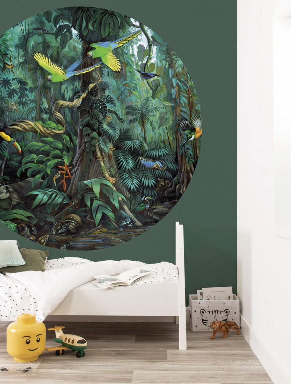 KEK Amsterdam Mural Tropical Landscape Green Circle-6087 KEK Amsterdam Mural Tropical Landscape Green Circle-6087