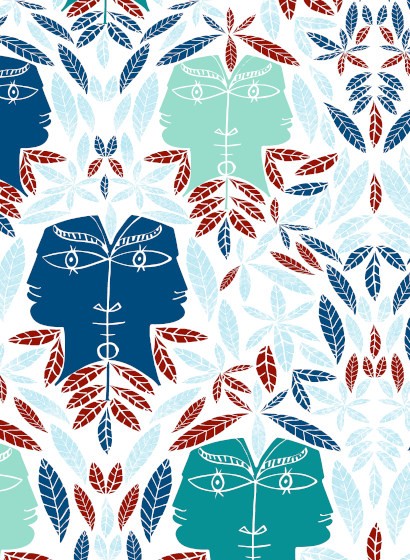 Florale Tapete Cap dAil von Lelievre - Bleu-7075.3 Florale Tapete Cap dAil von Lelievre - Bleu-7075.3