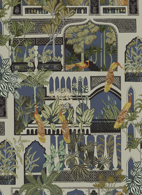Josephine Munsey Wallpaper Peacock Arches-6526 Josephine Munsey Wallpaper Peacock Arches-6526