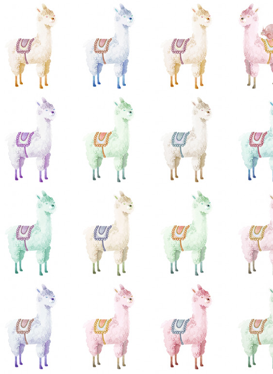Rebel Walls Papier peint Alpaca Rebel - Rainbow-6684.3