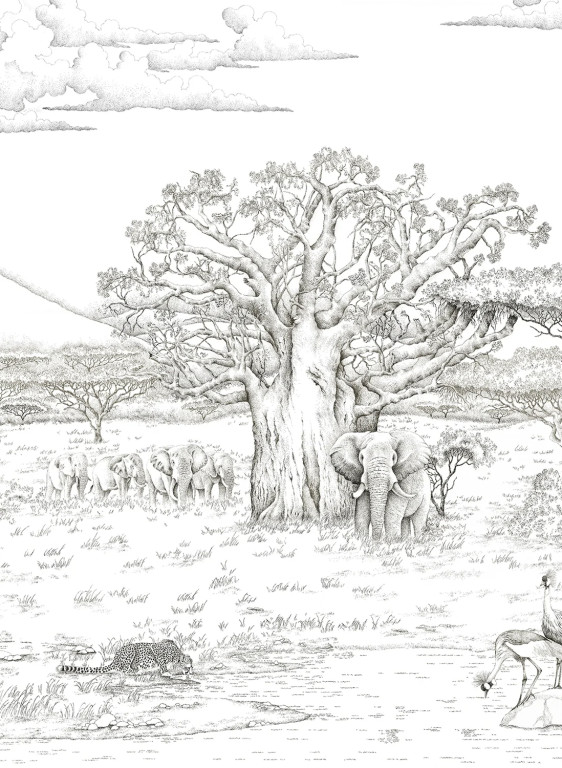 Isidore Leroy Wandbild Vallee du Rift Grisaille - Panel A-6747.1