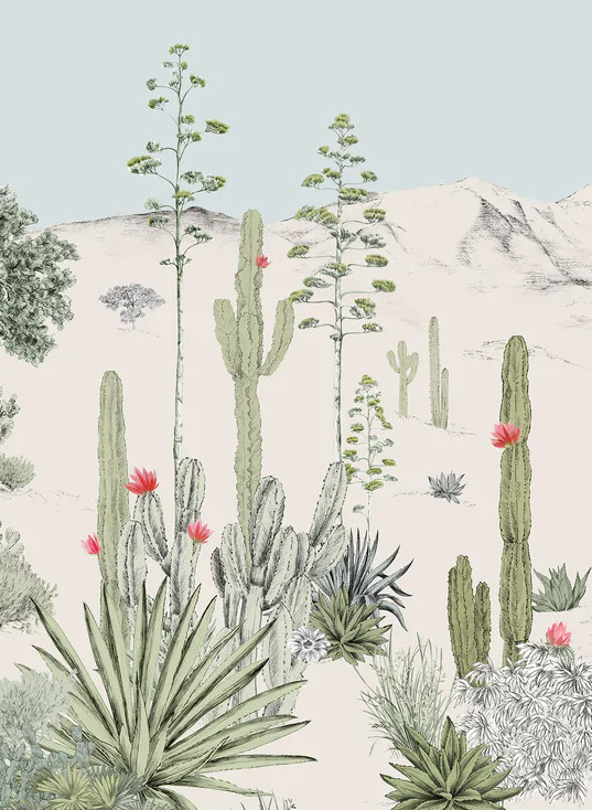 Isidore Leroy Mural Succulentes Pastel - Panel B-6993.2 Isidore Leroy Mural Succulentes Pastel - Panel B-6993.2