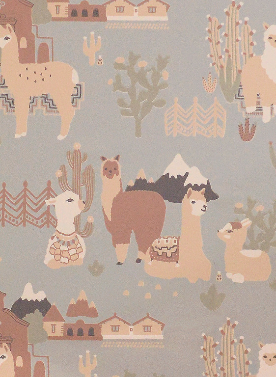 Majvillan Papier peint Lama Village - Afternoon Blue-7281.1