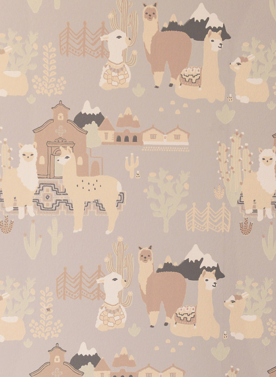 Majvillan Wallpaper Lama Village Soft Grey-7281.2 Majvillan Wallpaper Lama Village Soft Grey-7281.2