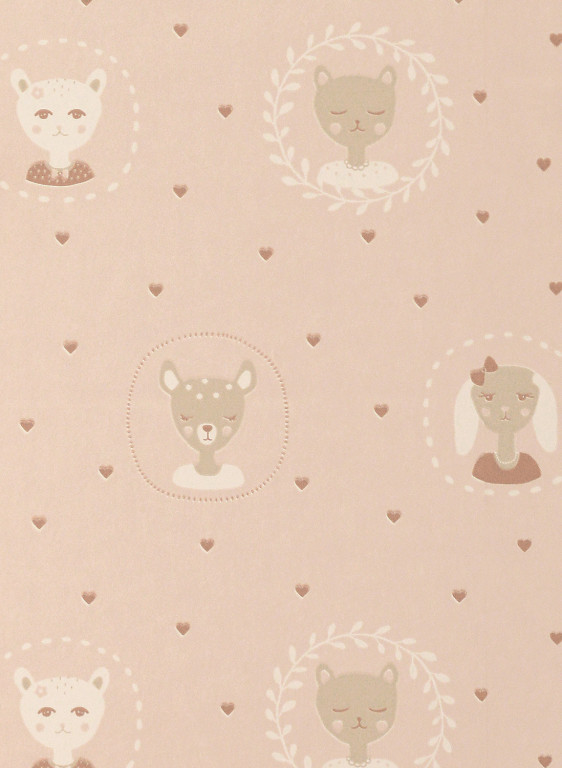 Majvillan Tapete Hearts - Dusty Warm Pink-7286.2 Majvillan Tapete Hearts - Dusty Warm Pink-7286.2