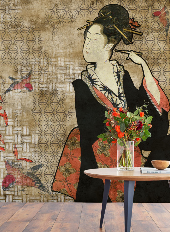 Coordonne Papier peint panoramique Geisha Graffiti-7395 Coordonne Papier peint panoramique Geisha Graffiti-7395