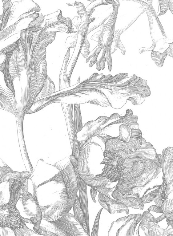 KEK Amsterdam Wandbild Engraved Flowers 1 - 1.948m-7511.1 KEK Amsterdam Wandbild Engraved Flowers 1 - 1.948m-7511.1