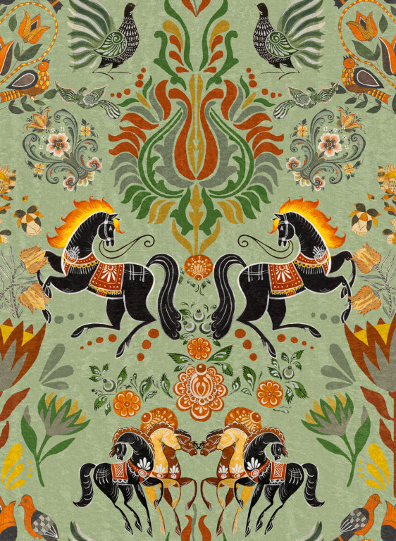 Mindthegap Papier peint The Folk Parade-7538 Mindthegap Papier peint The Folk Parade-7538