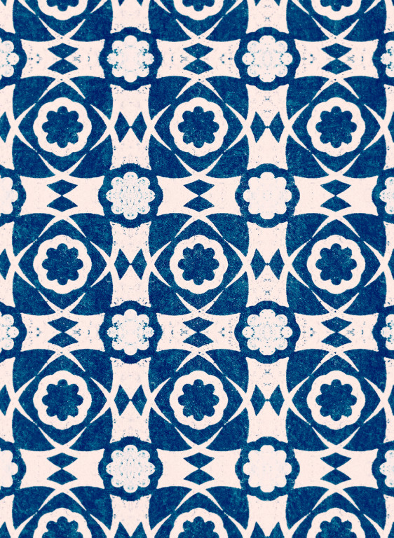 MINDTHEGAP Tapete Aegean Tiles - Indigo-7566.1