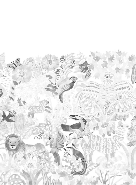 Isidore Leroy Papier peint panoramique Les 5 Continents Grisaille-7656 Isidore Leroy Papier peint panoramique Les 5 Continents Grisaille-7656