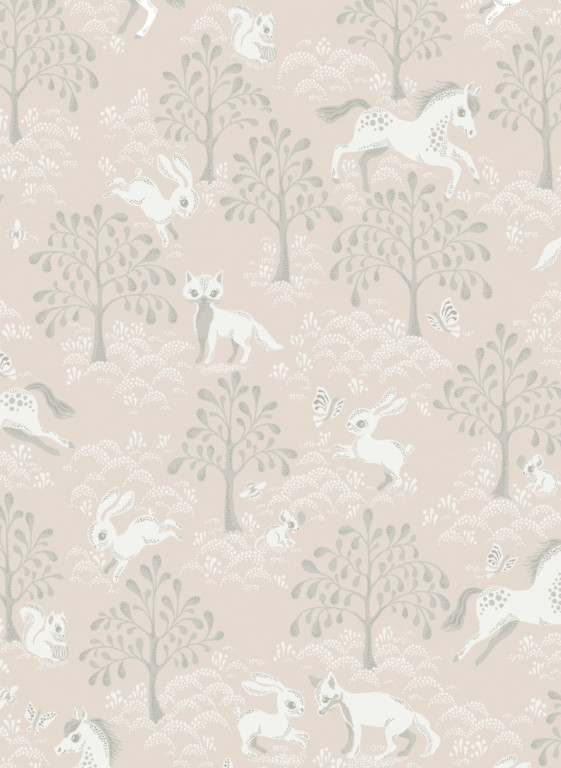 Littlephant Tapete Fairytale Fox - Dusty Pink-7680.2 Littlephant Tapete Fairytale Fox - Dusty Pink-7680.2