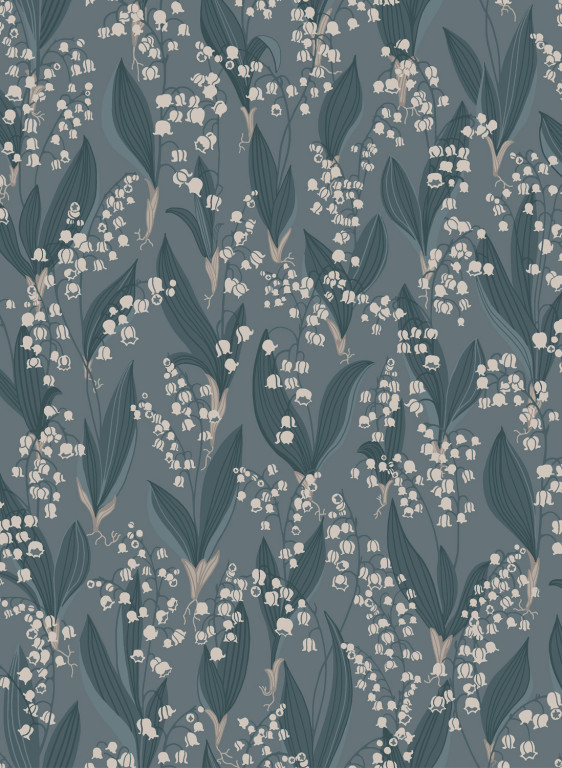 Sandberg Wallpaper Liljekonvalj Indigo Blue-8037.3