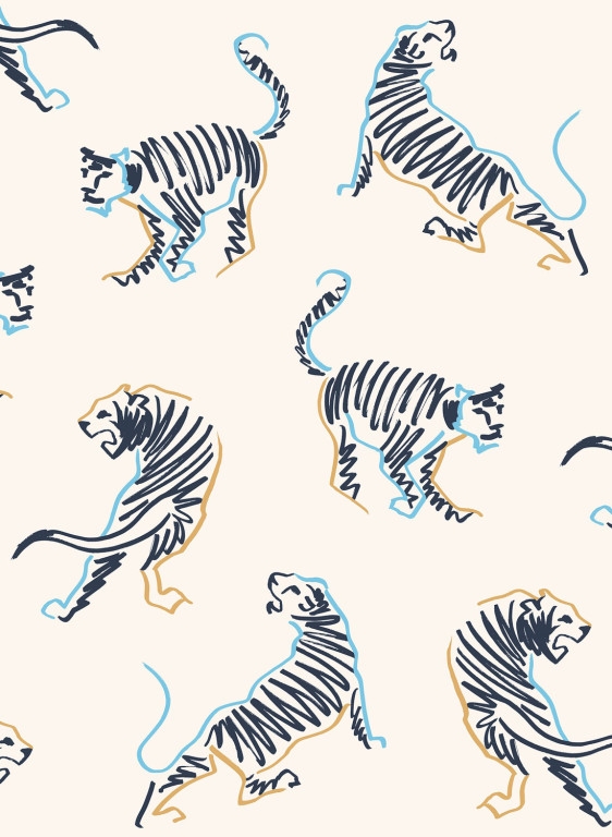 Isidore Leroy Papier peint Mini Tigres-8076 Isidore Leroy Papier peint Mini Tigres-8076