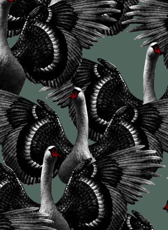 Studio Lisa Bengtsson Tapete Swan Lake - Green-8121.2 Studio Lisa Bengtsson Tapete Swan Lake - Green-8121.2