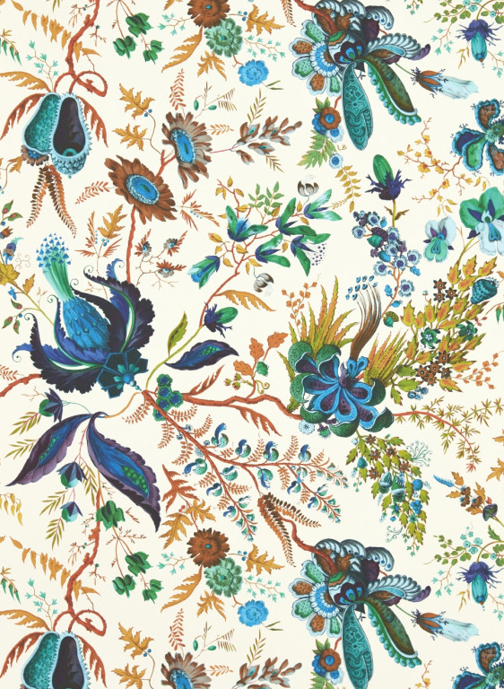 Harlequin Wallpaper Wonderland Floral - Lapis/ Emerald/ Carnelian-8398.3 Harlequin Wallpaper Wonderland Floral - Lapis/ Emerald/ Carnelian-8398.3
