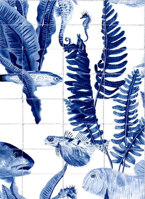 Coordonne Tapete Bank of Fish - Tiles-8502.5 Coordonne Tapete Bank of Fish - Tiles-8502.5